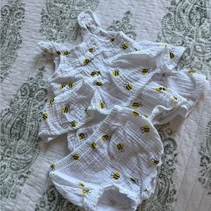 Koala Kids White and Yellow Bee Dress